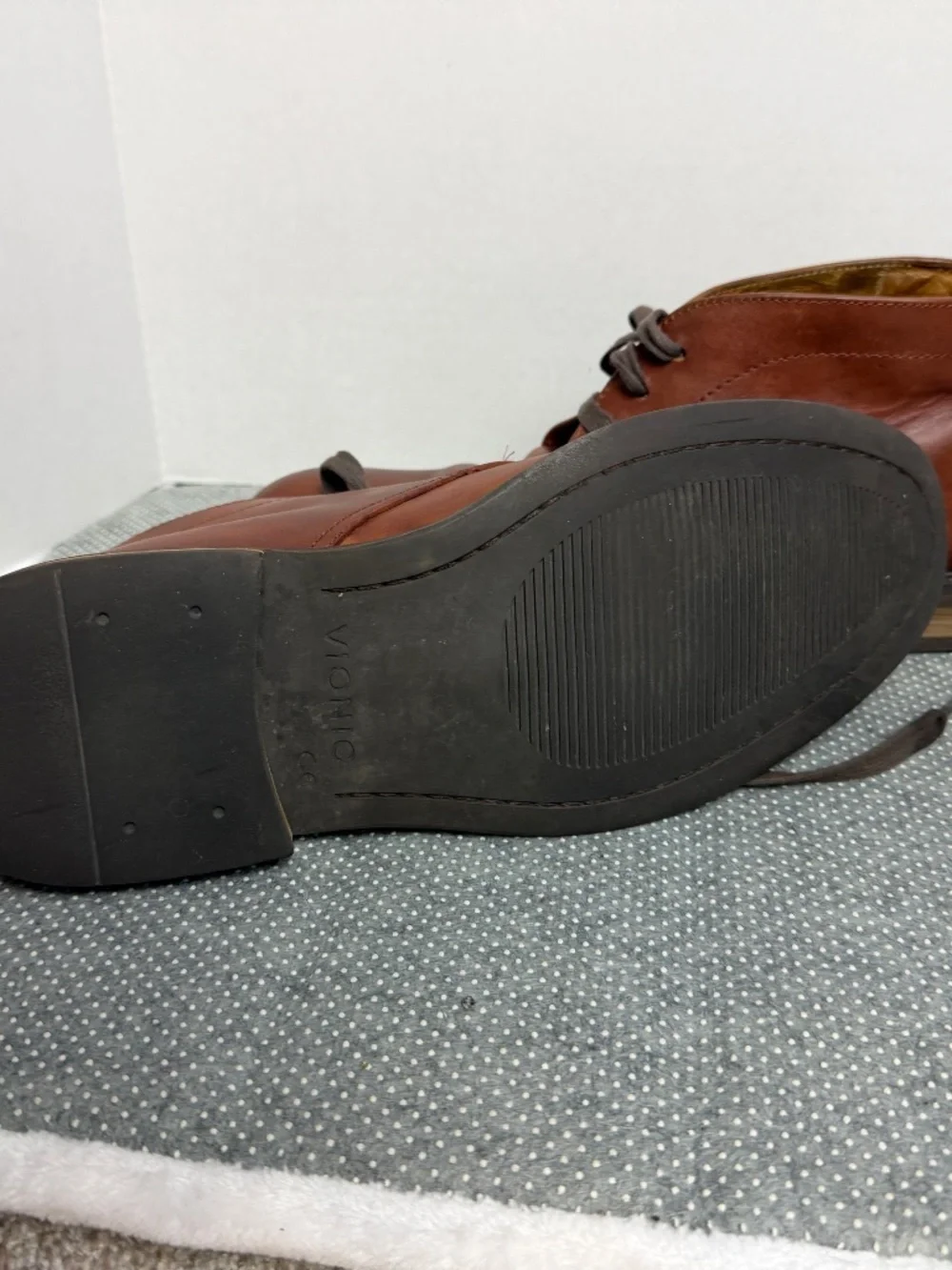 Vionic Men's Brown Leather Chukka Boots Orthotic Comfort Lace-Up Boots Size 10.5
